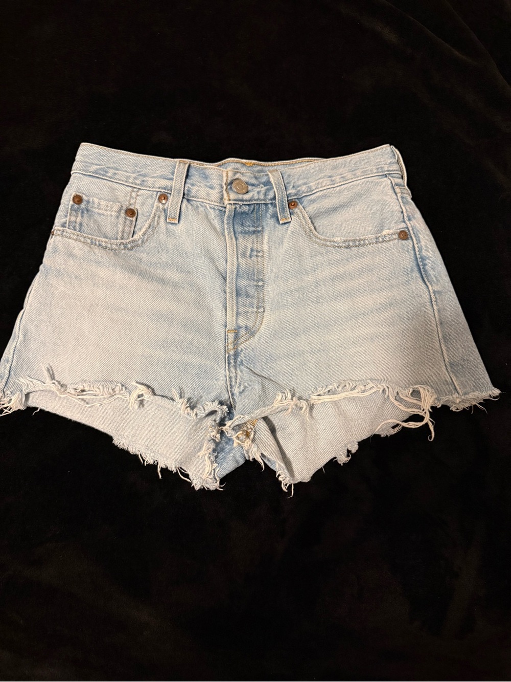 Levi's Light Blue Distressed Cutoff Denim Shorts
